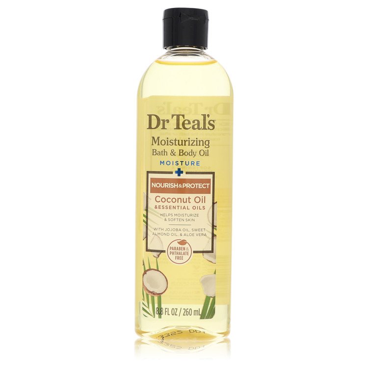 Dr Teal's Moisturizing Bath & Body Oil by Dr Teal's Nourishing Coconut Oil with Essensial Oils, Jojoba Oil, Sweet Almond Oil and Cocoa Butter 8.8 oz for Women