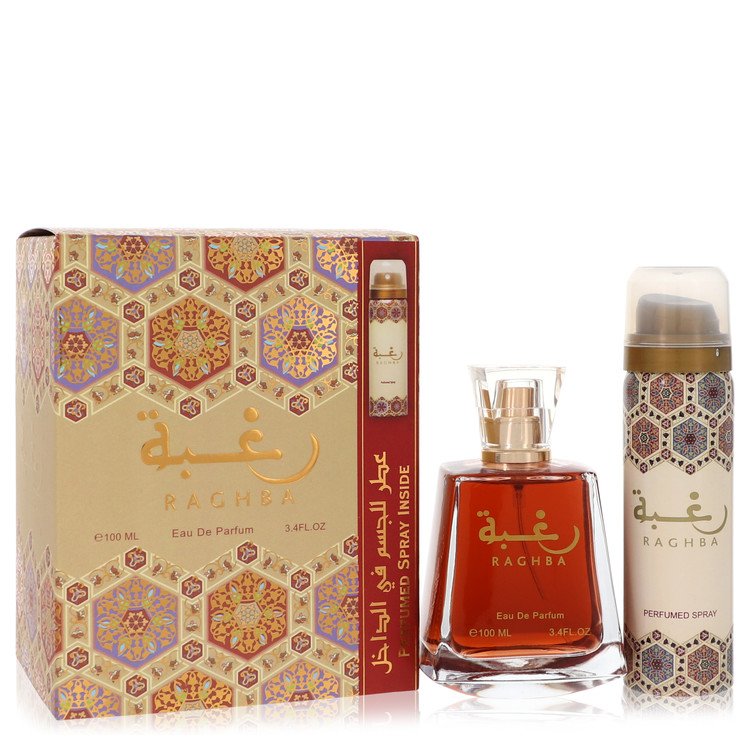 Lattafa Raghba by Lattafa Eau De Parfum Spray Plus 1.7 oz Deodorant Spray 3.4 oz for Men