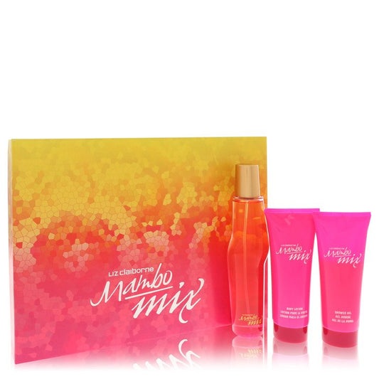 Mambo Mix by Liz Claiborne Gift Set -- 3.4 oz Eau De Parfum Spray + 3.4 oz Body Lotion + 3.4 oz Shower Gel for Women