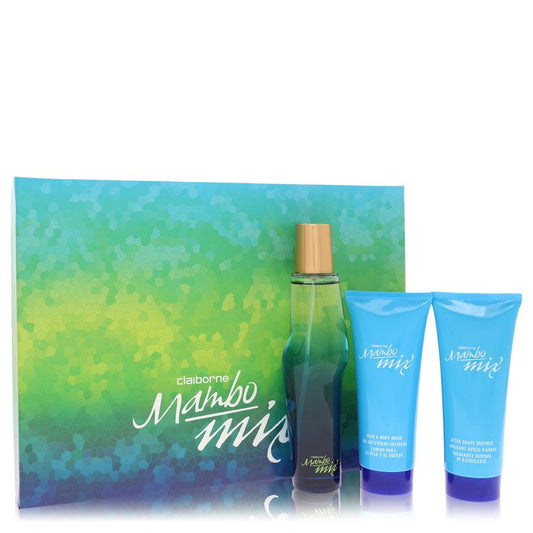 Mambo Mix by Liz Claiborne Gift Set -- 3.4 oz Eau De Cologne Spray + 3.4 oz After Shave Balm + 3.4 oz Shower Gel for Men